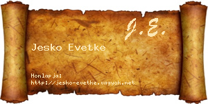 Jesko Evetke névjegykártya